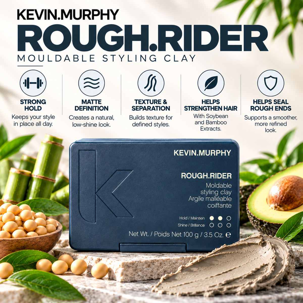 KEVIN.MURPHY ROUGH.RIDER Mouldable Styling Clay 100 g
