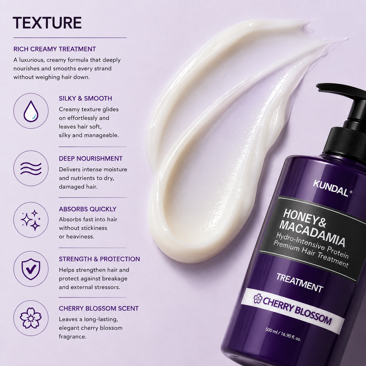 KUNDAL Honey & Macadamia Protein Treatment Musk 500ml