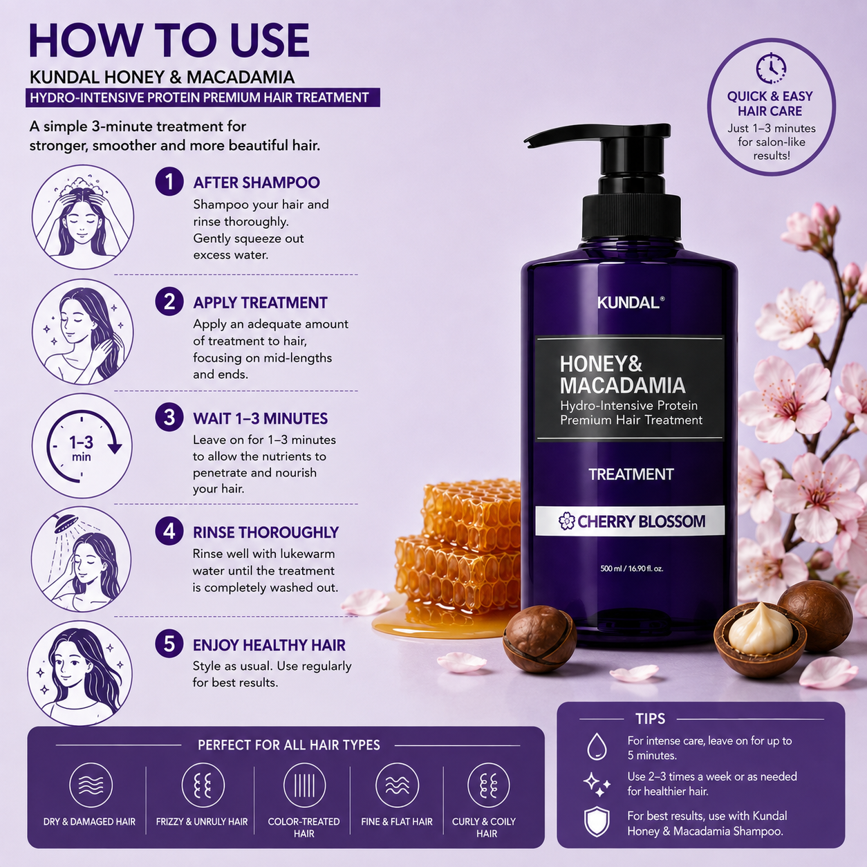 KUNDAL Honey & Macadamia Protein Treatment Musk 500ml