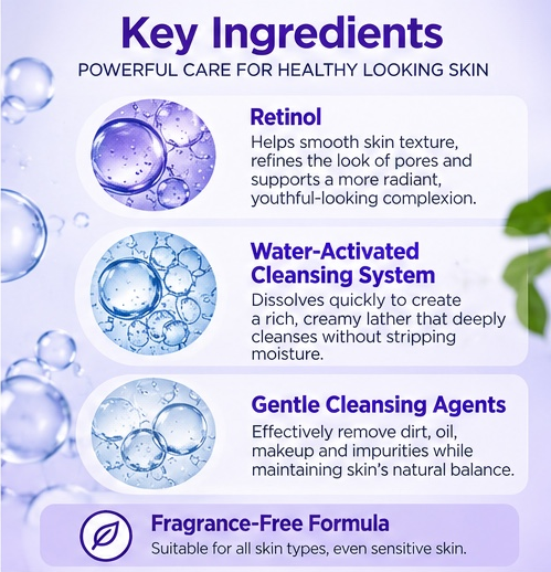Olay Cleansing Melts + Retinol Water-Activated Daily Facial Cleanser