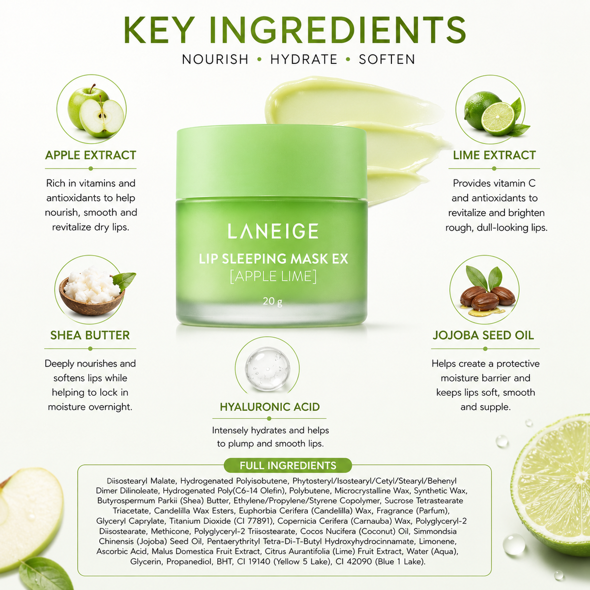 LANEIGE Lip Sleeping Mask EX Apple Lime 20g