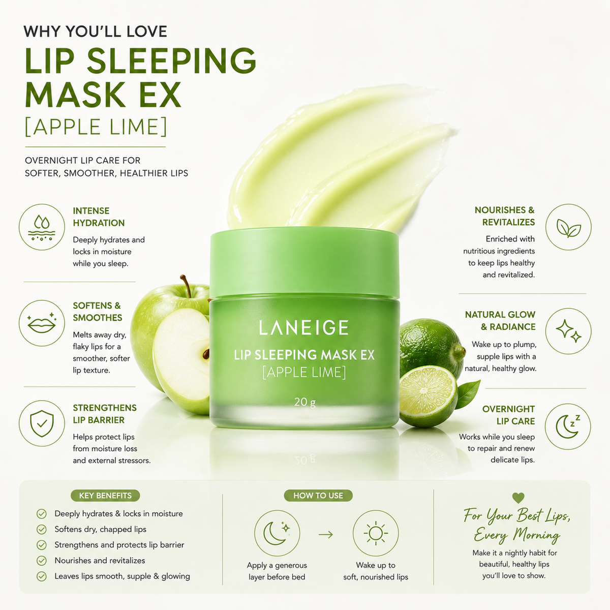 LANEIGE Lip Sleeping Mask EX Apple Lime 20g