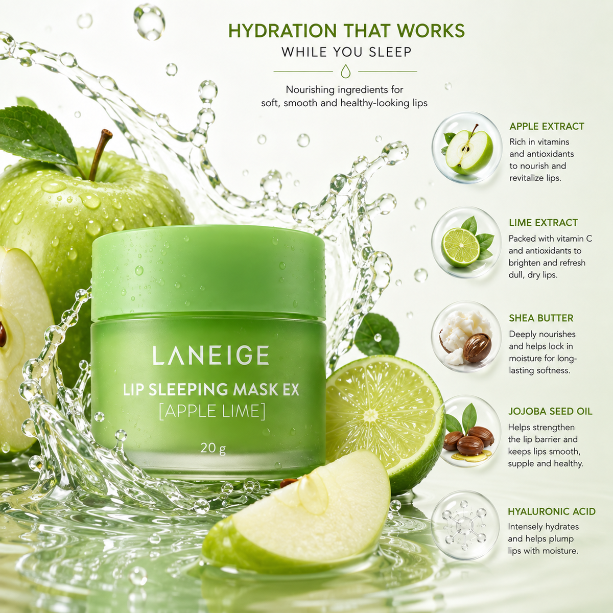 LANEIGE Lip Sleeping Mask EX Apple Lime 20g