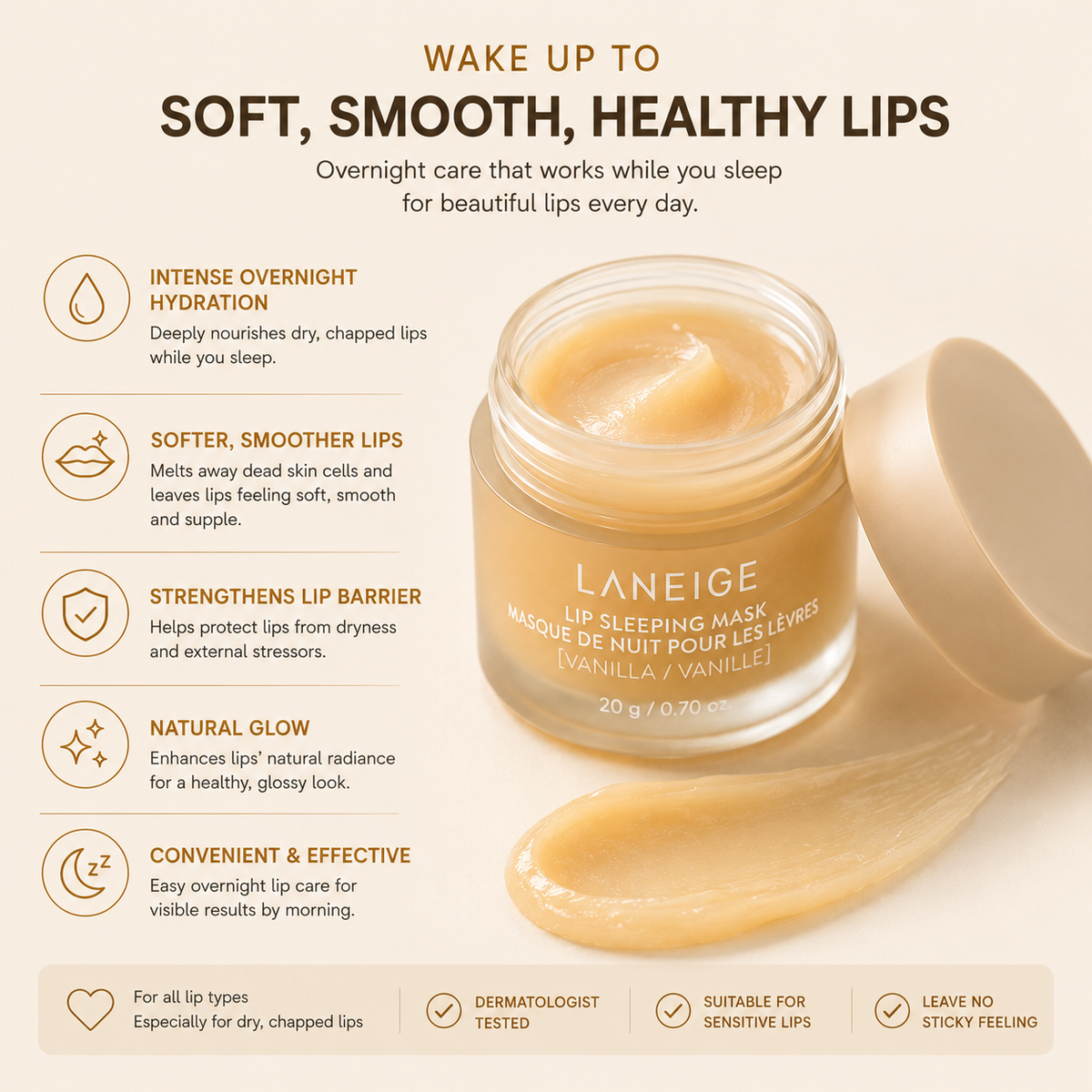 LANEIGE Lip Sleeping Mask EX Vanilla 20g