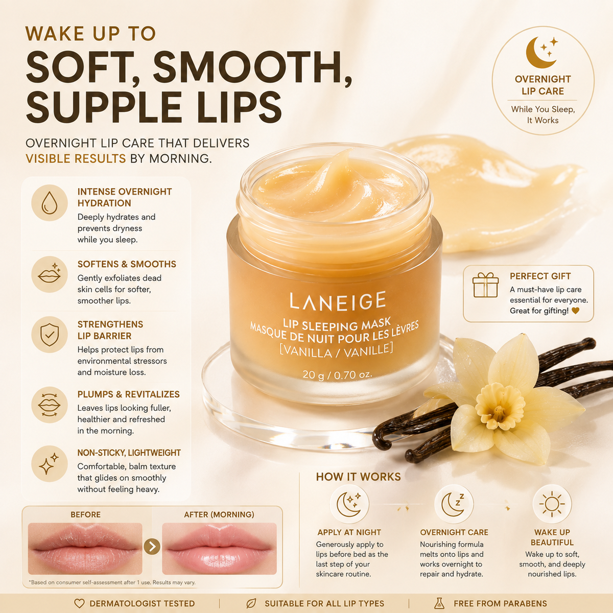 LANEIGE Lip Sleeping Mask EX Vanilla 20g