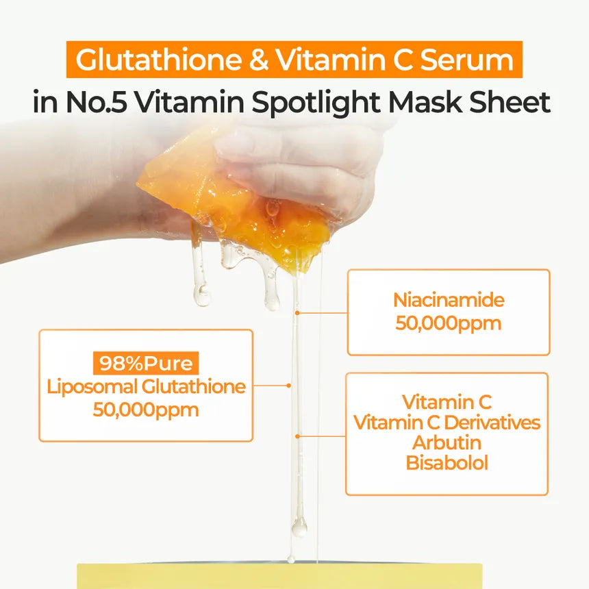Numbuzin No.5+ Glutathione Vitamin Concentrated Mask 4 Sheets