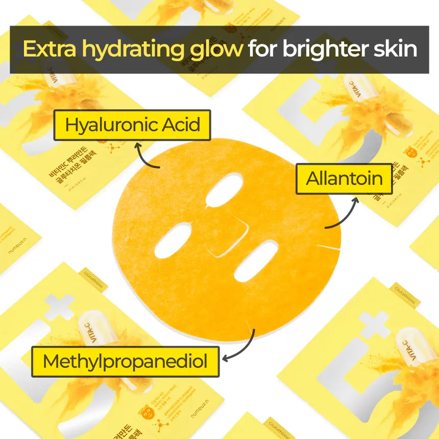 Numbuzin No.5+ Glutathione Vitamin Concentrated Mask 4 Sheets