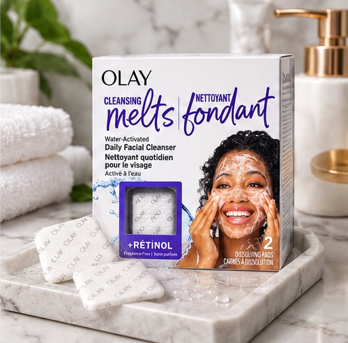 Olay Cleansing Melts + Retinol Water-Activated Daily Facial Cleanser