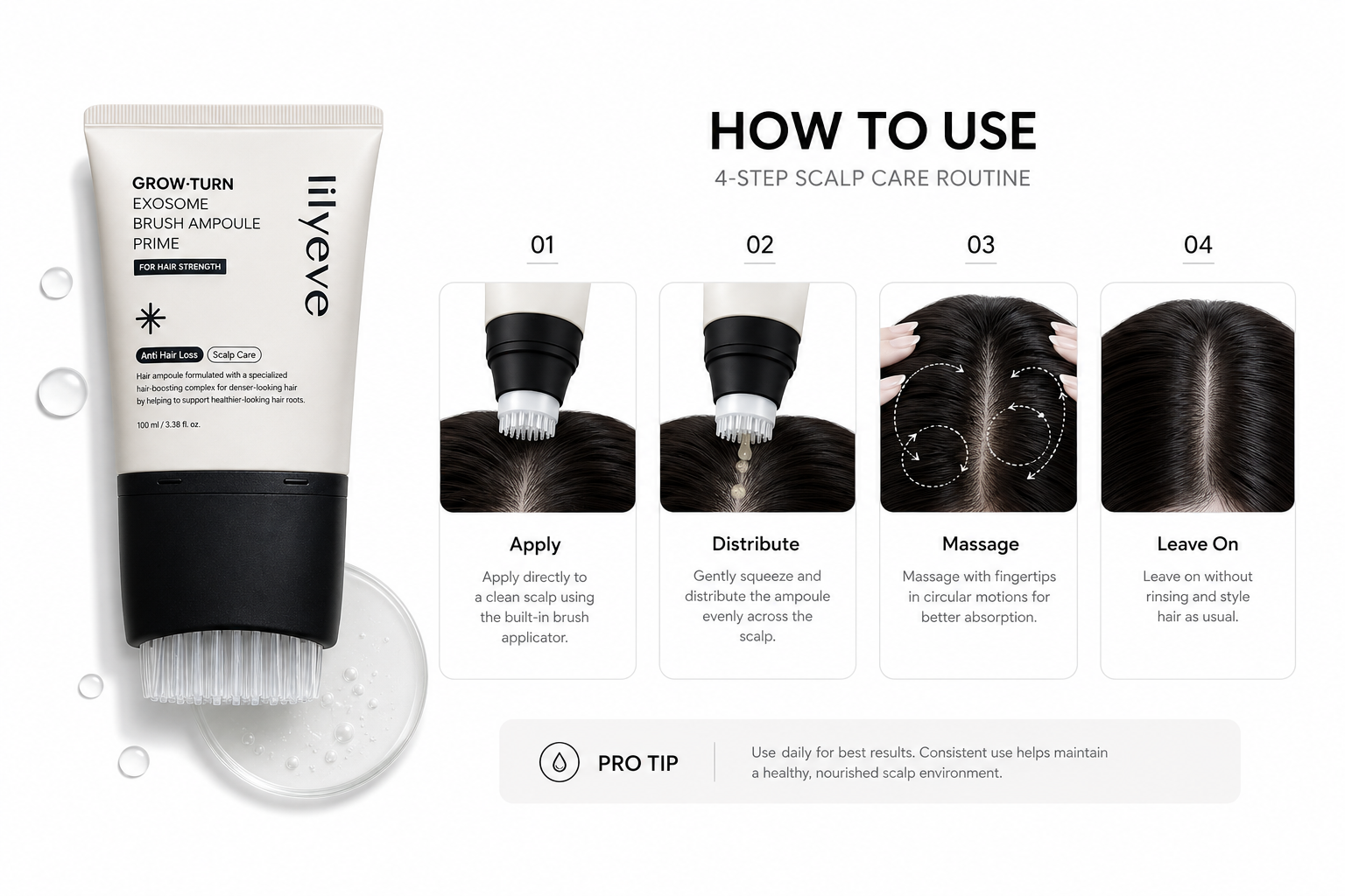Lilyeve Grow Turn Exosome Brush Ampoule Prime 100ml