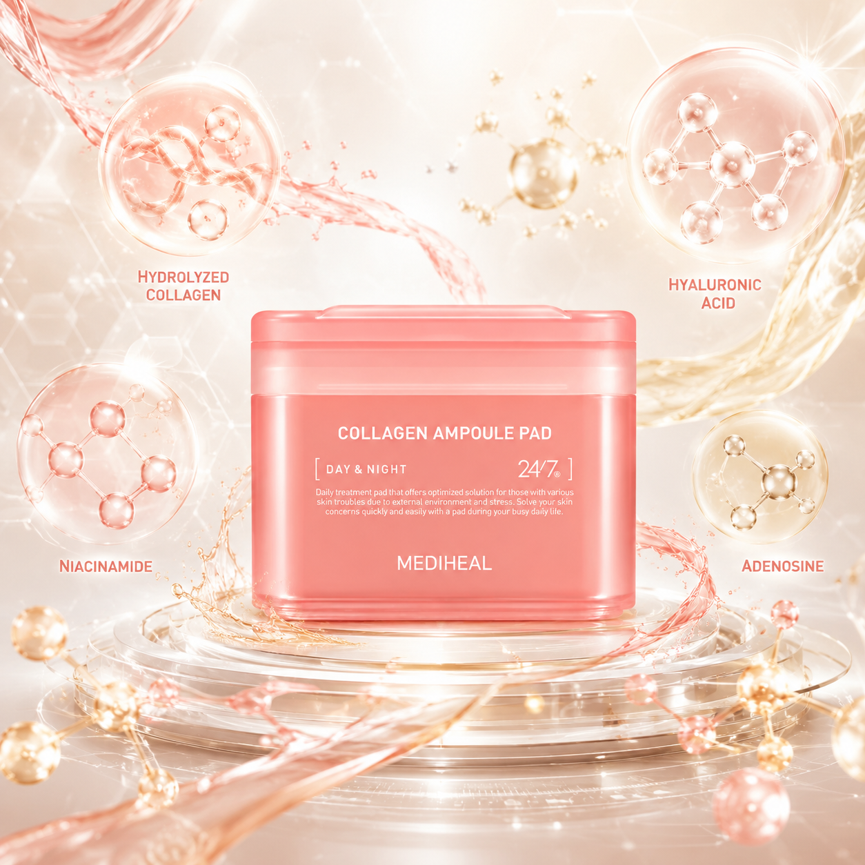 MEDIHEAL Collagen Ampoule Pad 100pcs