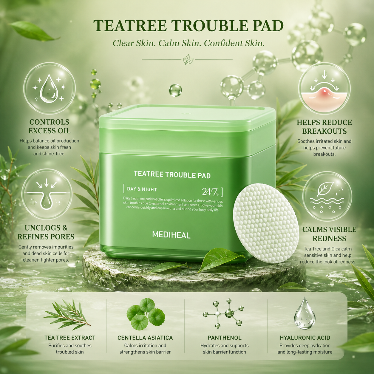 MEDIHEAL Teatree Trouble Pad 100pcs