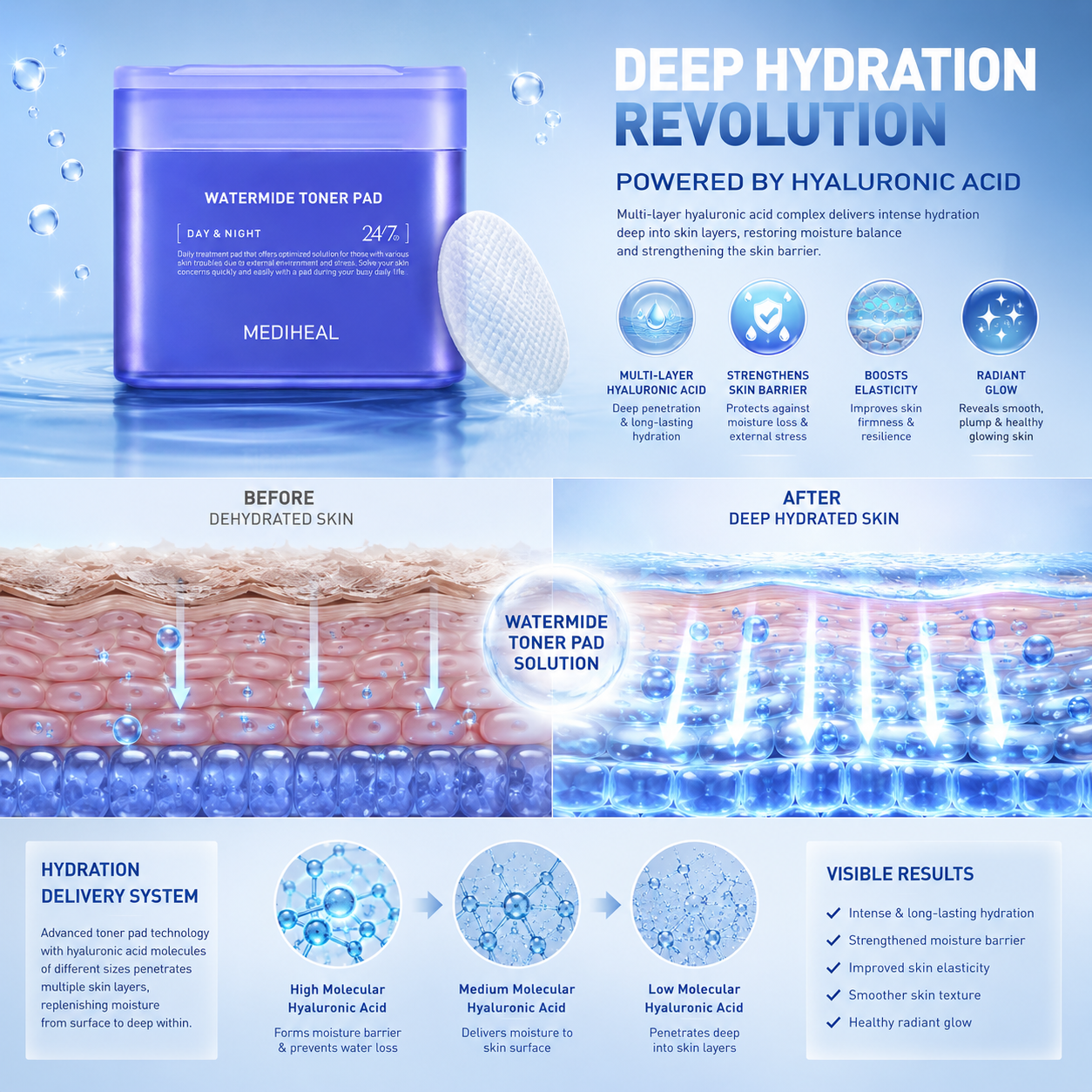 MEDIHEAL + Watermide Moisture Pad 100pcs