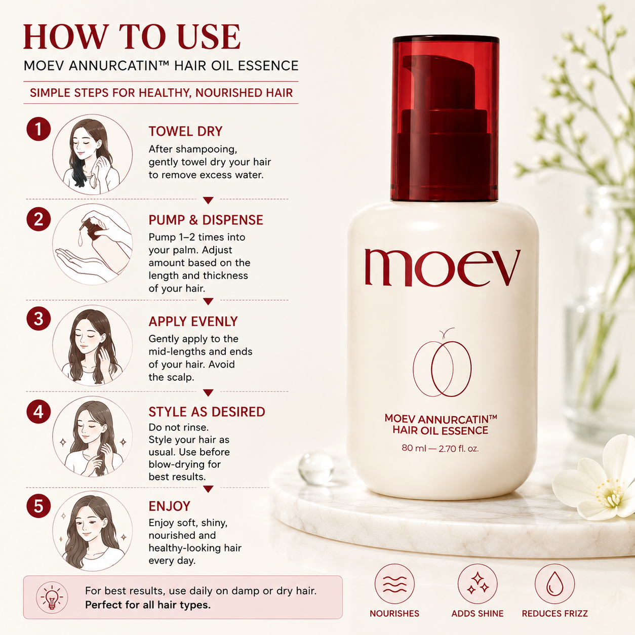MOEV ANNURCATIN Hair Oil Essence 80ml