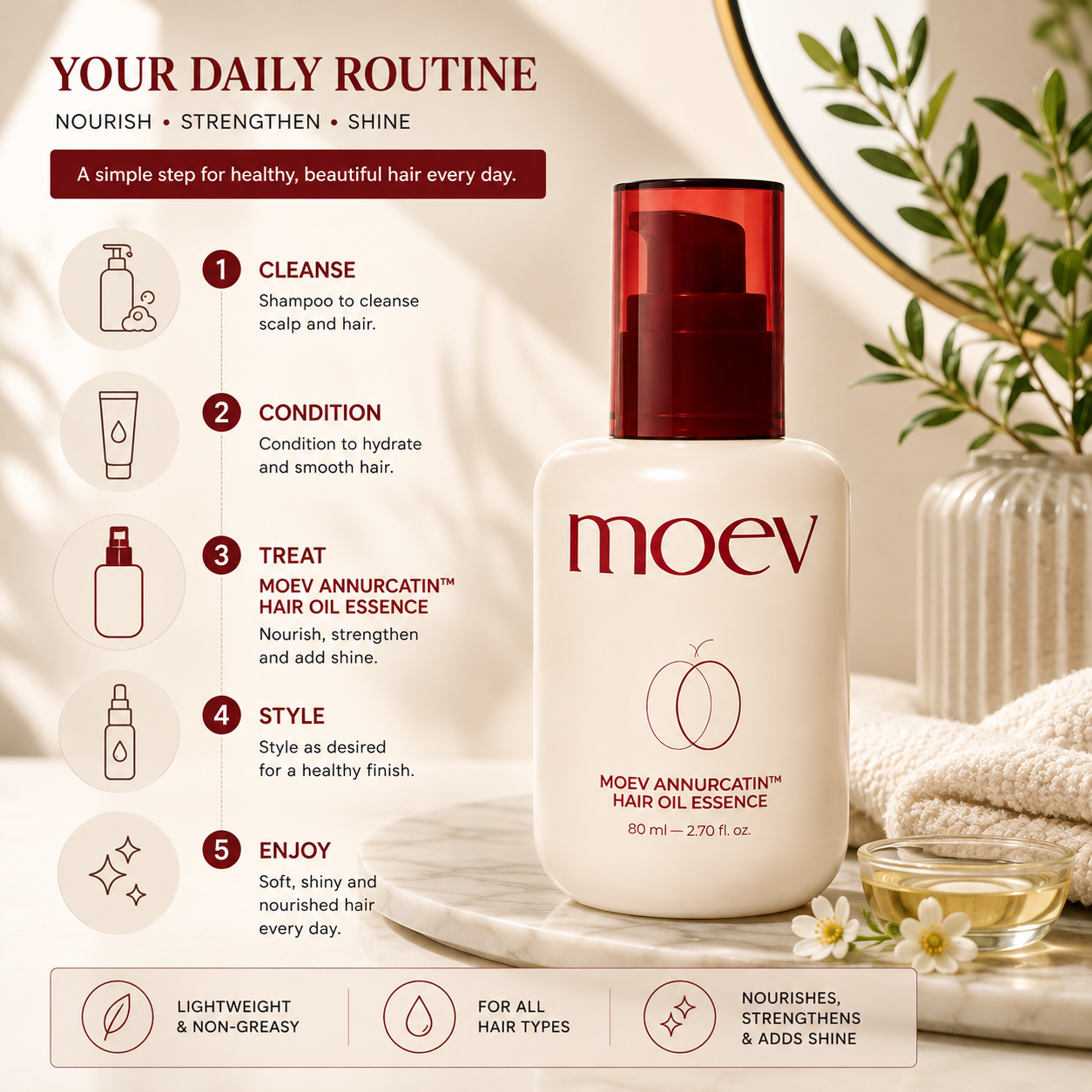 MOEV ANNURCATIN Hair Oil Essence 80ml