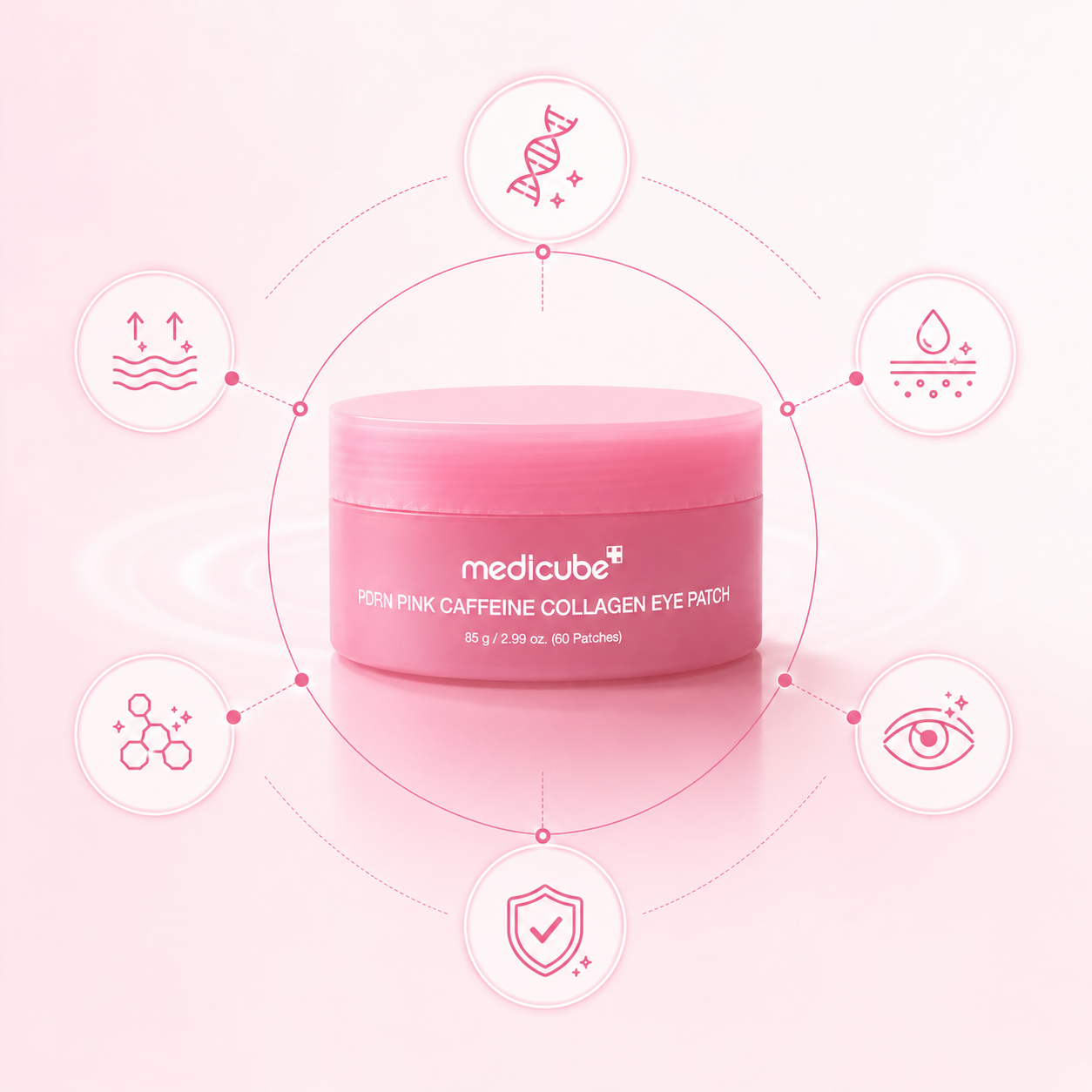 Medicube PDRN Pink Caffeine Collagen Eye Patch 60pcs