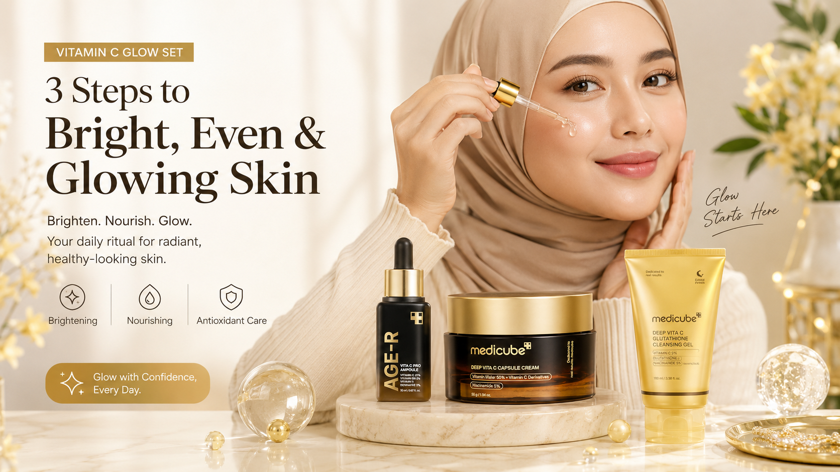 Medicube Vitamin C Glow Set – 3-Piece Korean Skincare Routine