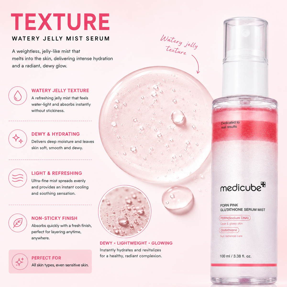 Medicube PDRN Pink Glutathione Serum Mist 100ml