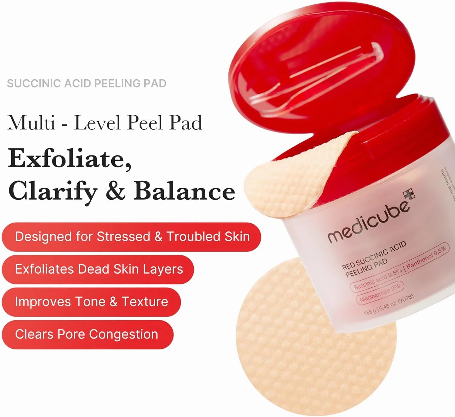 Medicube Red Succinic Acid Peeling Pad 155g