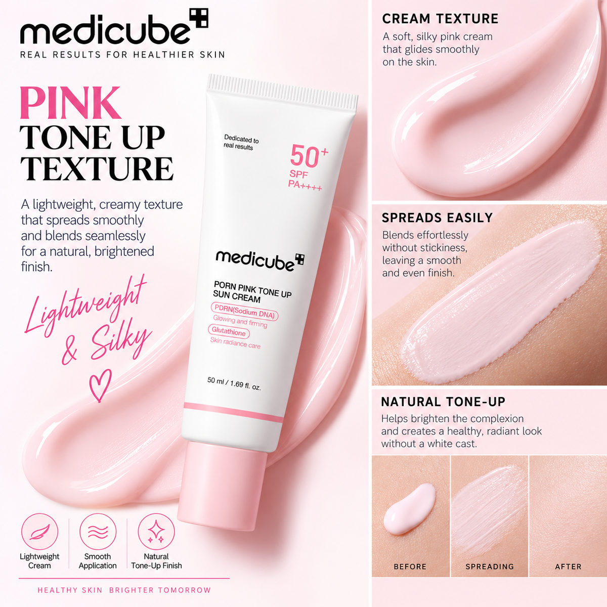 Medicube [Renew] PDRN Pink Tone Up Sun Cream 50ml