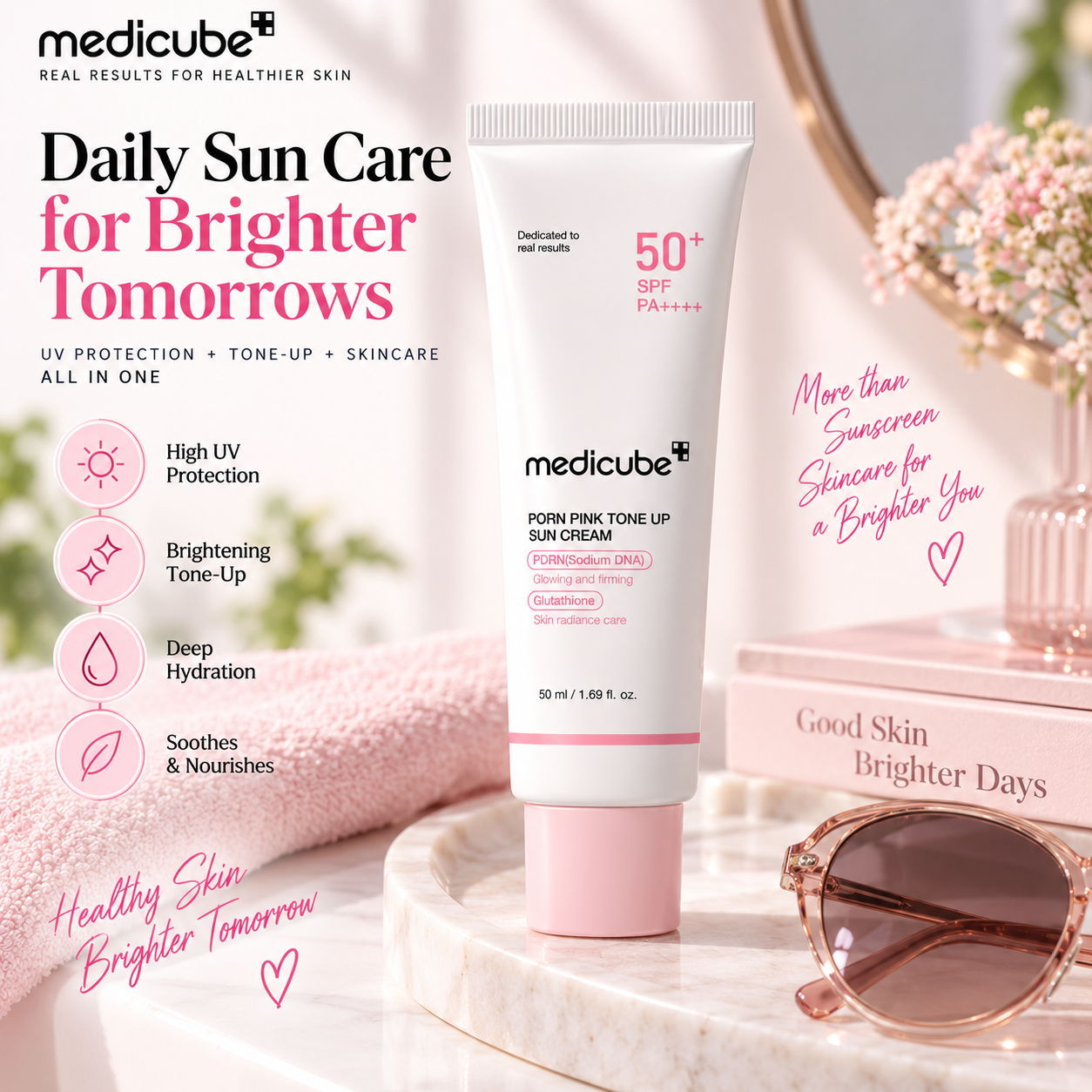 Medicube [Renew] PDRN Pink Tone Up Sun Cream 50ml