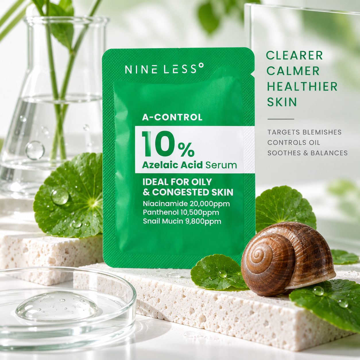 NINE LESS 10% A-Control Azelaic Acid Serum 2ml