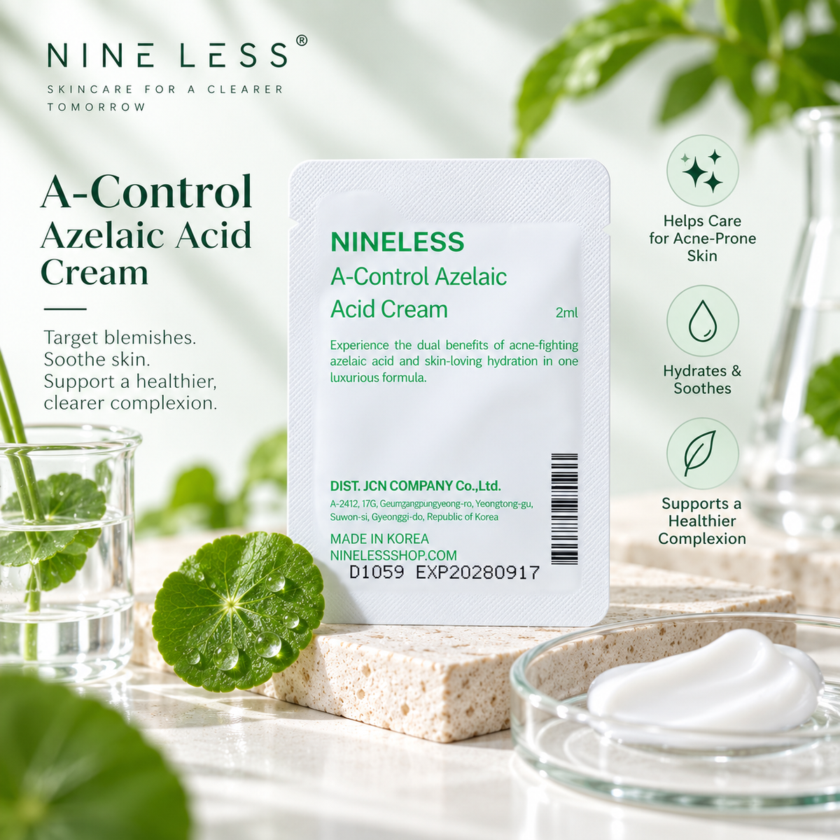NINE LESS A-Control Azelaic Acid Cream 2ml