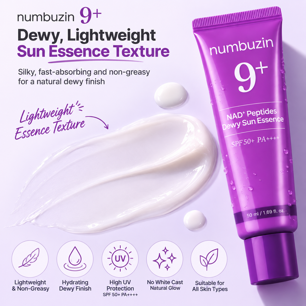 Numbuzin No.9 NAD+ 9 Peptides Dewy Sun Essence