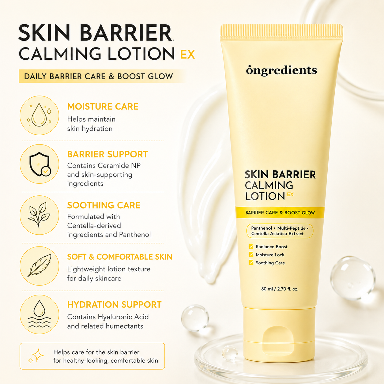 Ongredients Skin Barrier Calming Lotion 80 ml