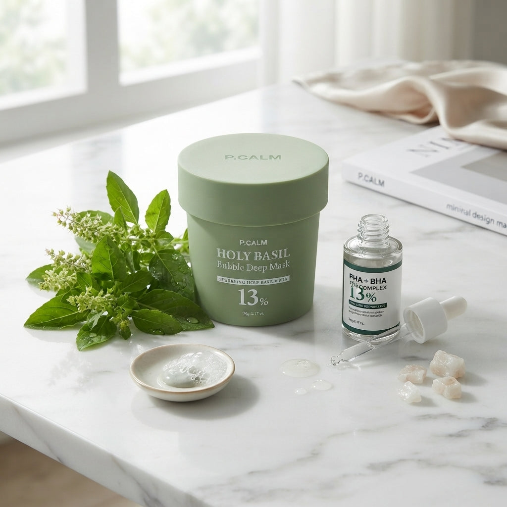 P.CALM Holy Basil Bubble Deep Mask 90g