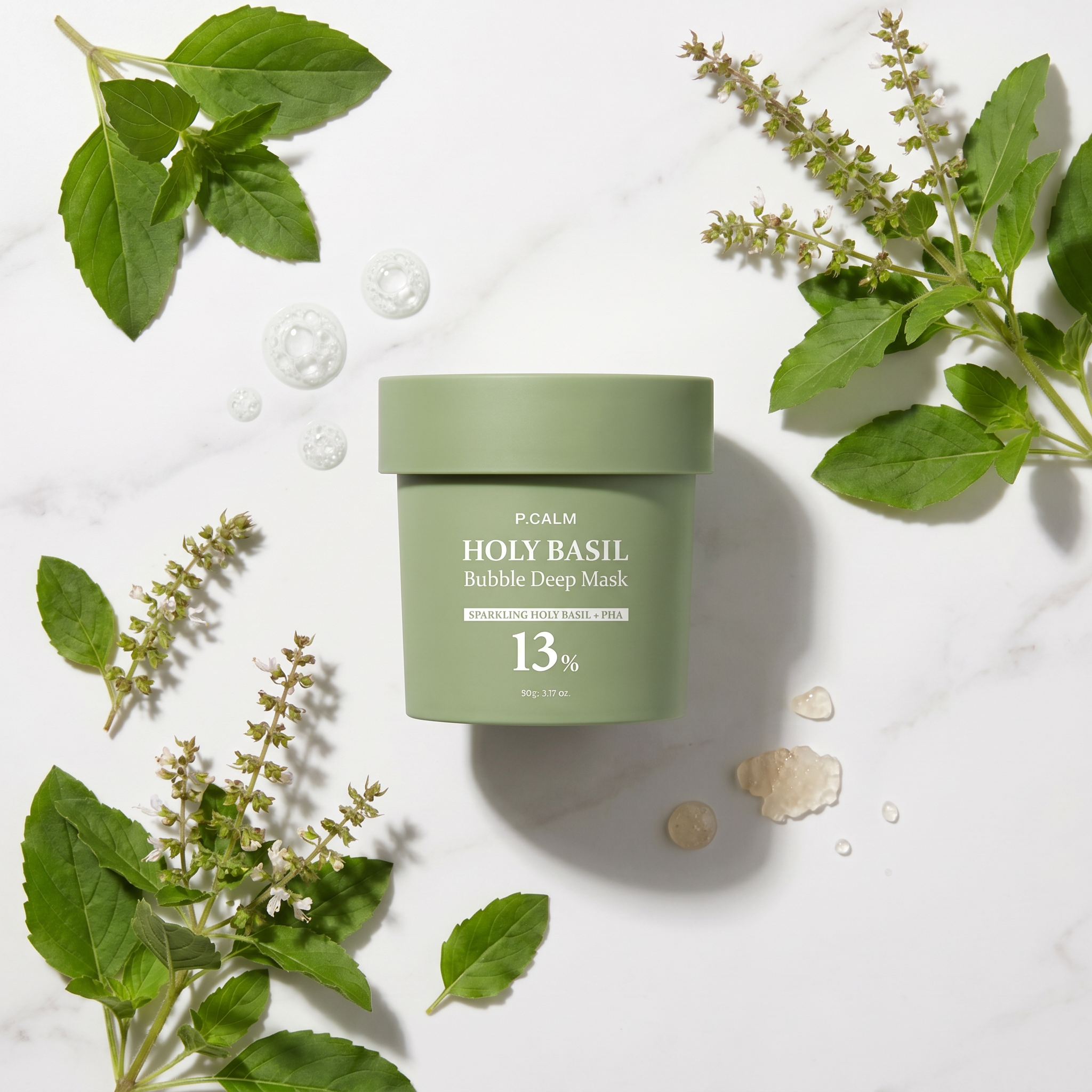 P.CALM Holy Basil Bubble Deep Mask 90g