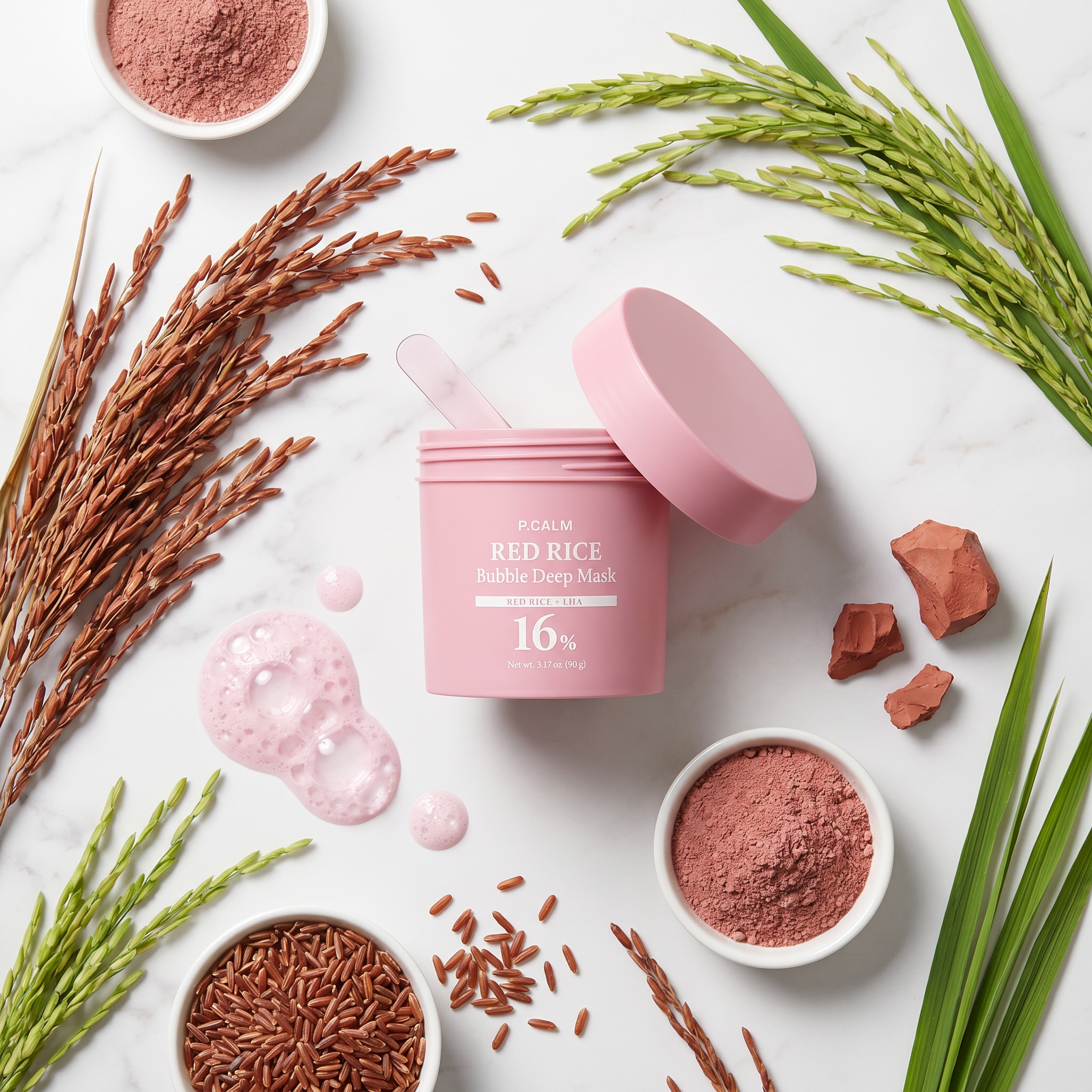 P.CALM Red Rice Bubble Deep Mask 90g