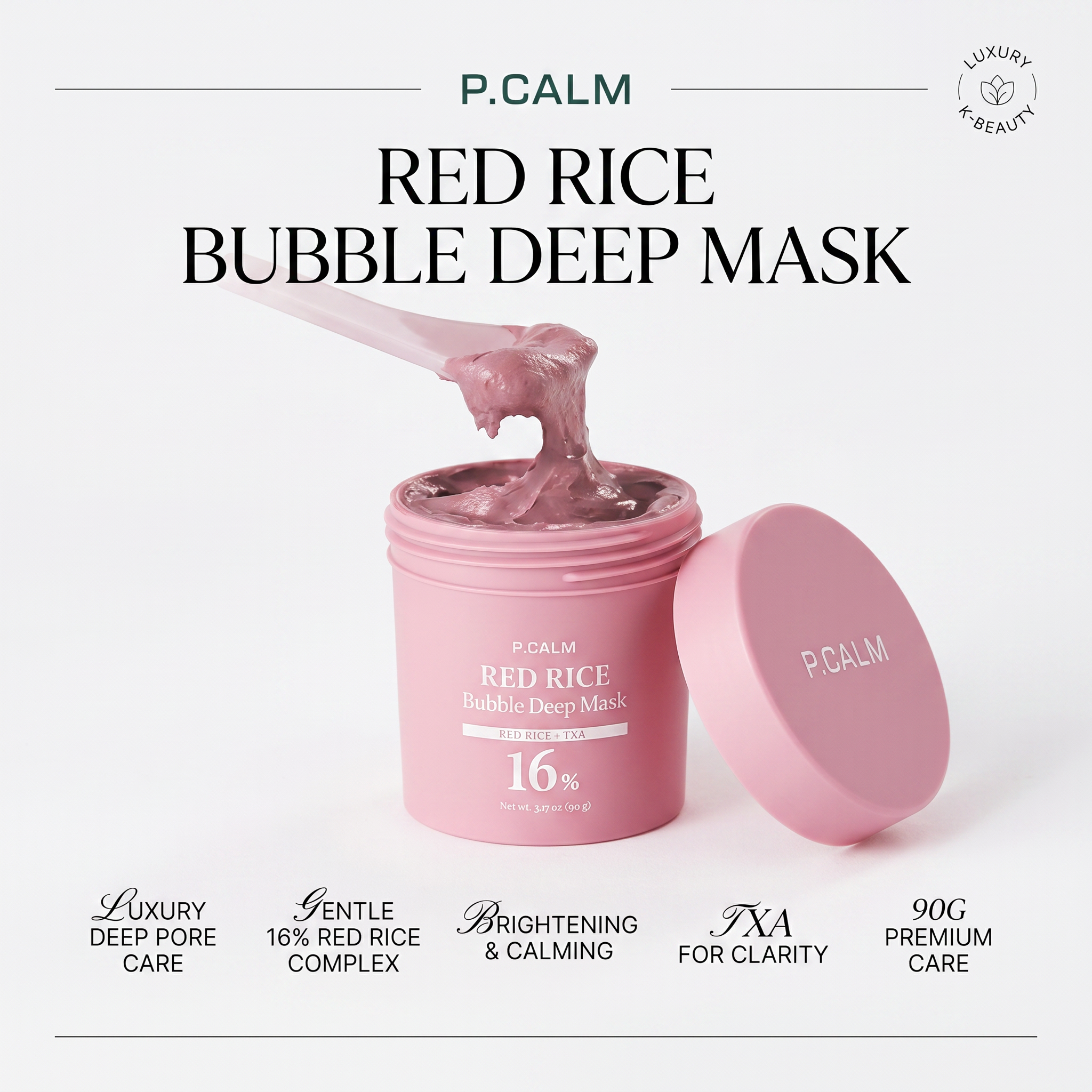 P.CALM Red Rice Bubble Deep Mask 90g