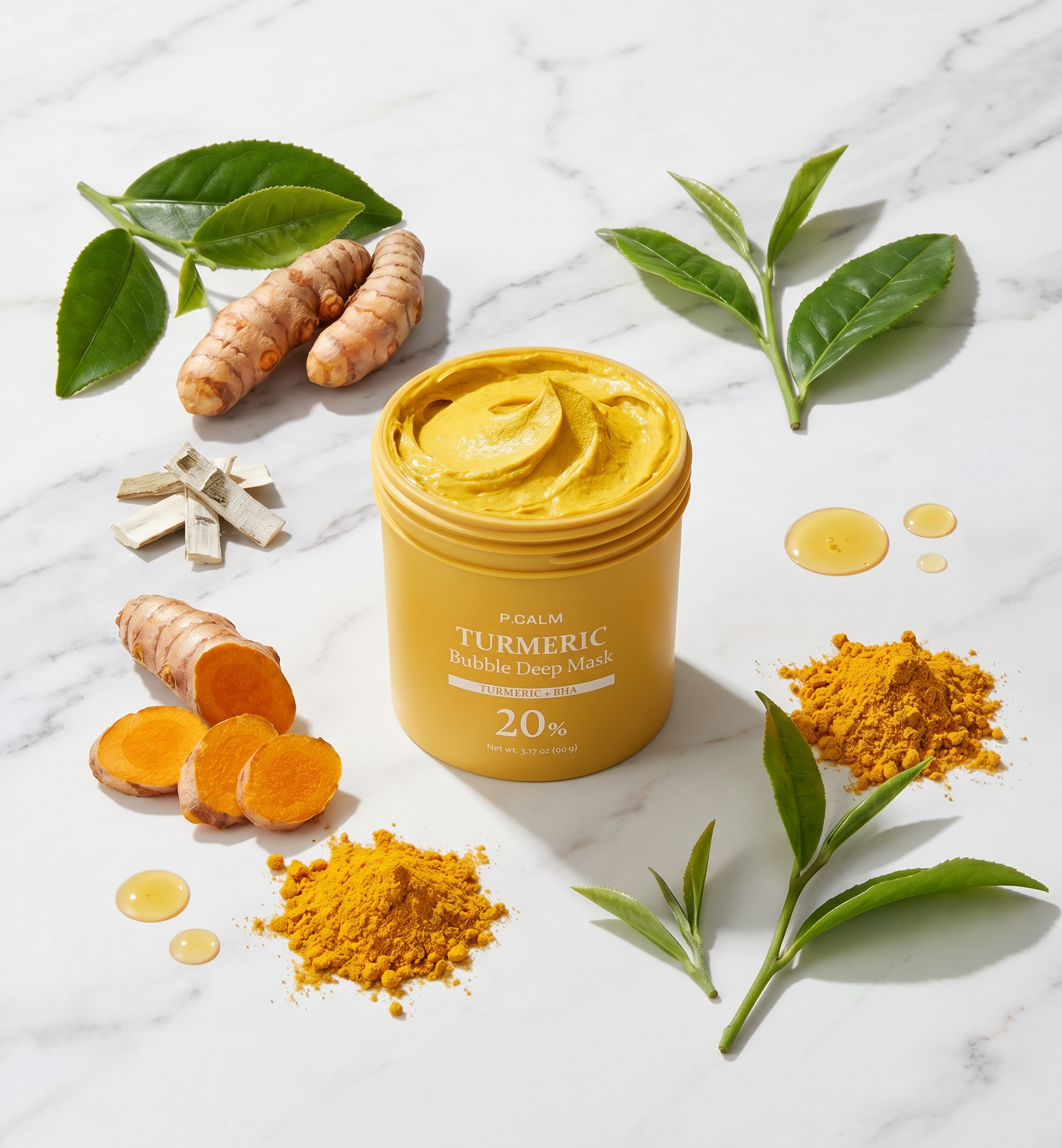 P.CALM Turmeric Bubble Deep Mask 90g