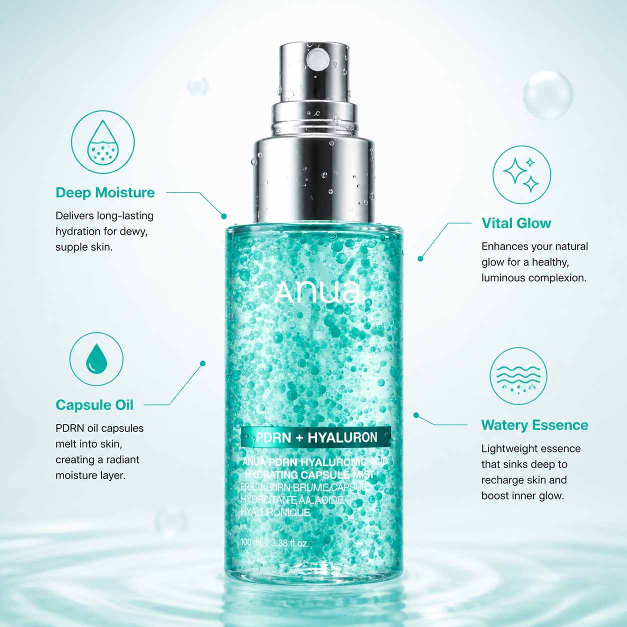 ANUA PDRN Hyaluronic Acid Hydrating Capsule Mist 30ml