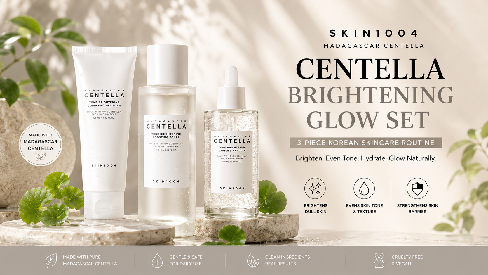 SKIN1004 Centella Brightening Glow Set – 3-Piece Korean Skincare Routine