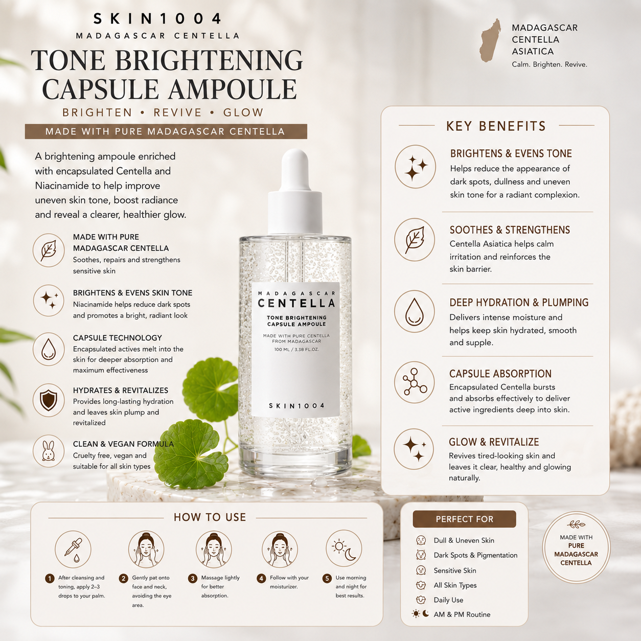 SKIN1004 Centella Brightening Glow Set – 3-Piece Korean Skincare Routine