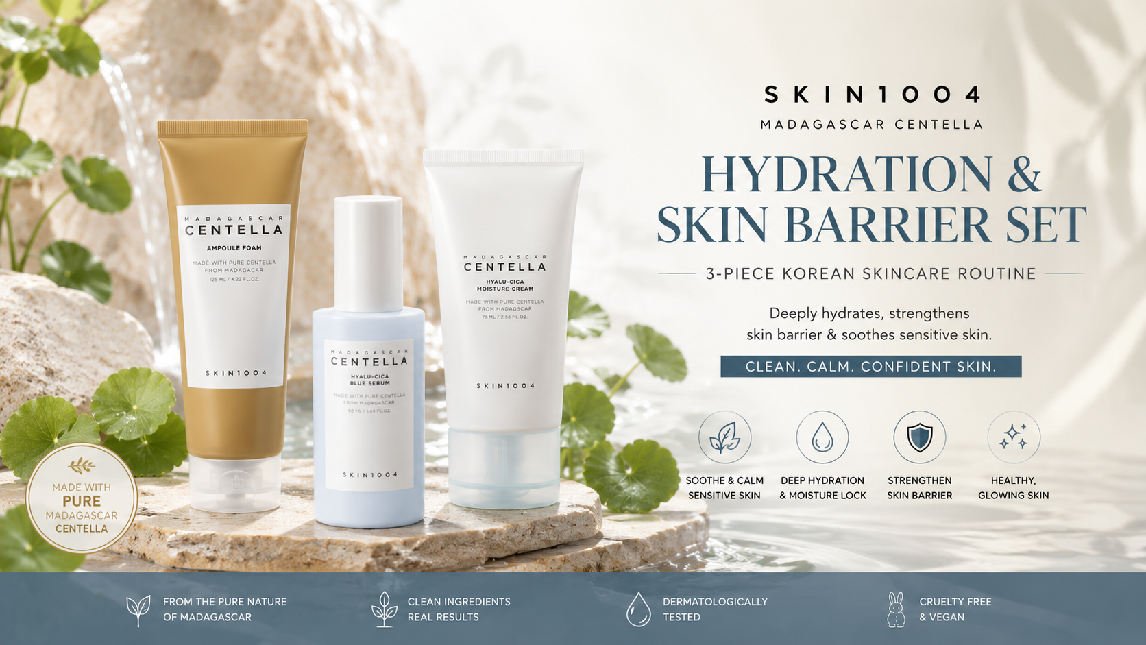 SKIN1004 Centella Hydration & Skin Barrier Set – 3-Piece Korean Skincare Routine