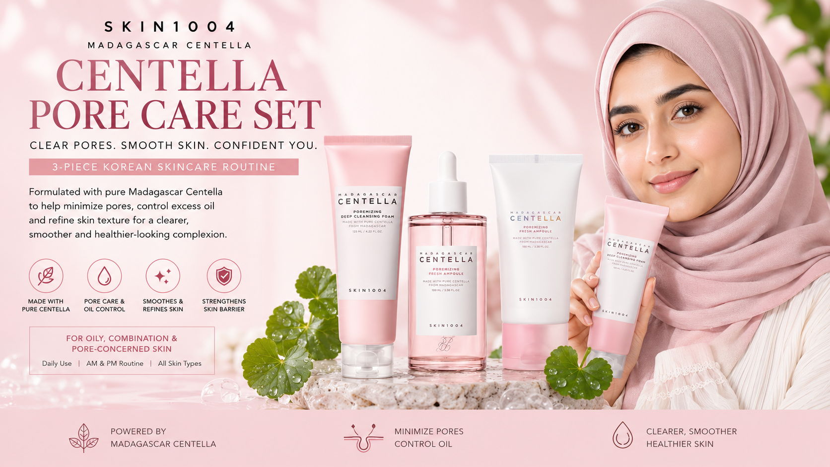 SKIN1004 Centella Pore Care Set – 3-Piece Korean Skincare Routine