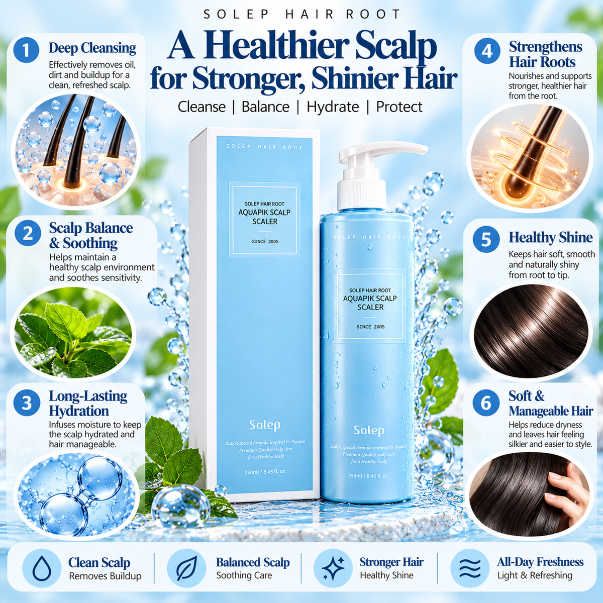 SOLEP Hair Root Aquapik Scalp Scaler 250 ml