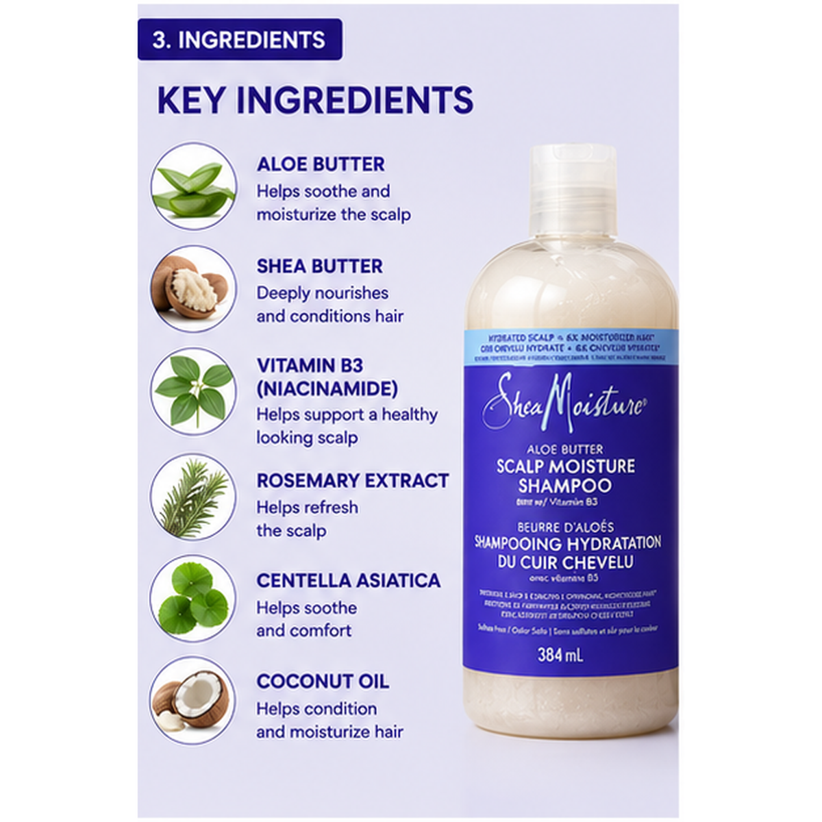 SheaMoisture Aloe Butter Scalp Moisture Shampoo 384 ml