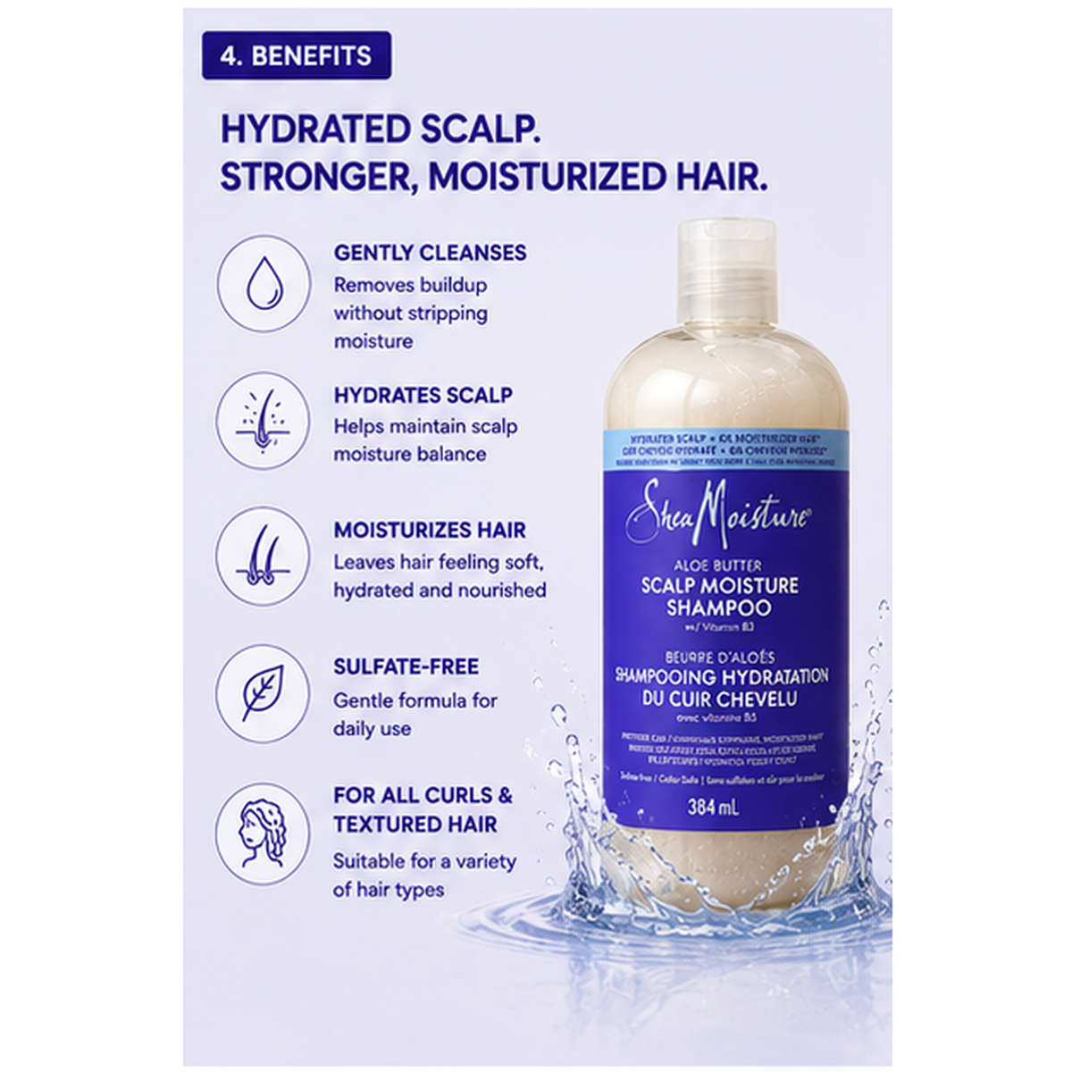 SheaMoisture Aloe Butter Scalp Moisture Shampoo 384 ml