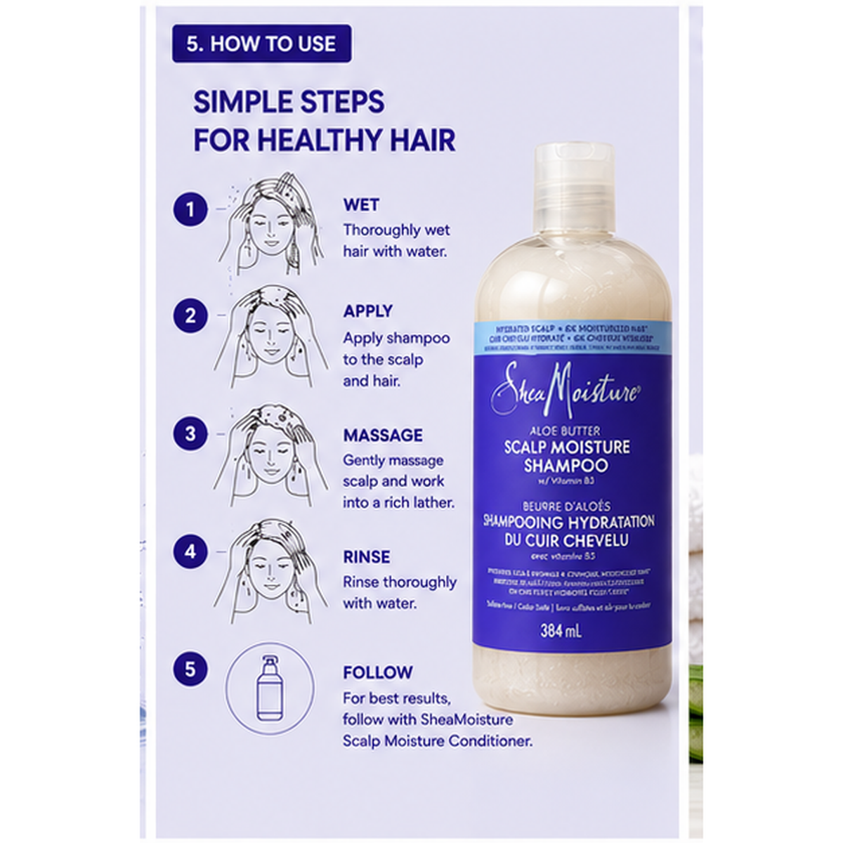 SheaMoisture Aloe Butter Scalp Moisture Shampoo 384 ml