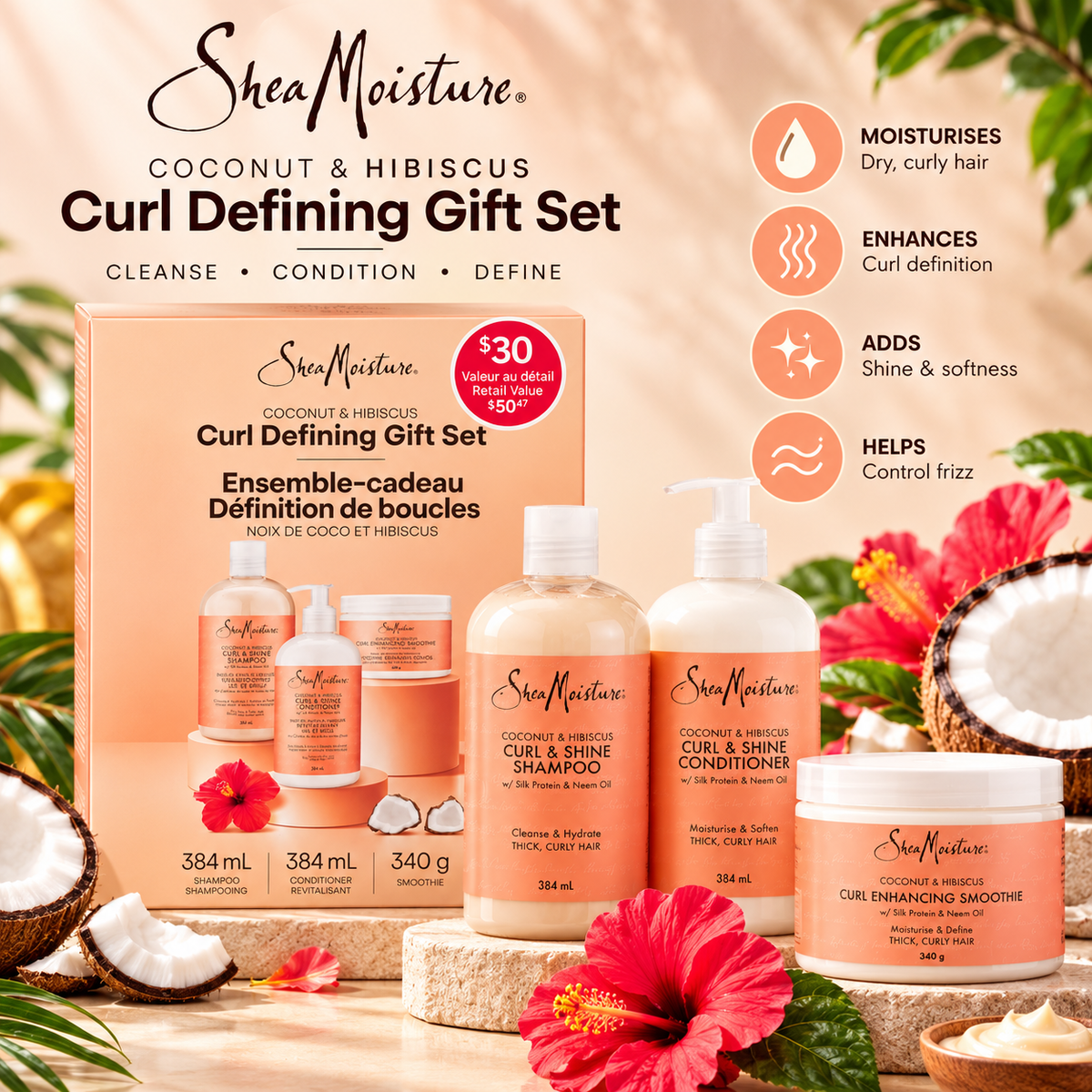 SheaMoisture Coconut & Hibiscus Curl Defining Gift Set