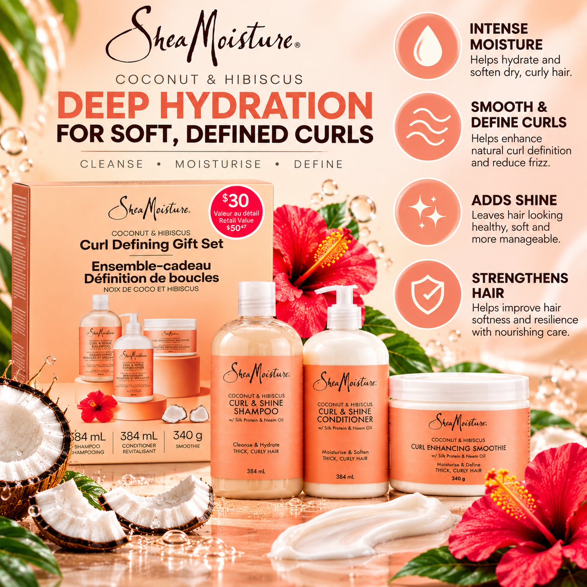 SheaMoisture Coconut & Hibiscus Curl Defining Gift Set