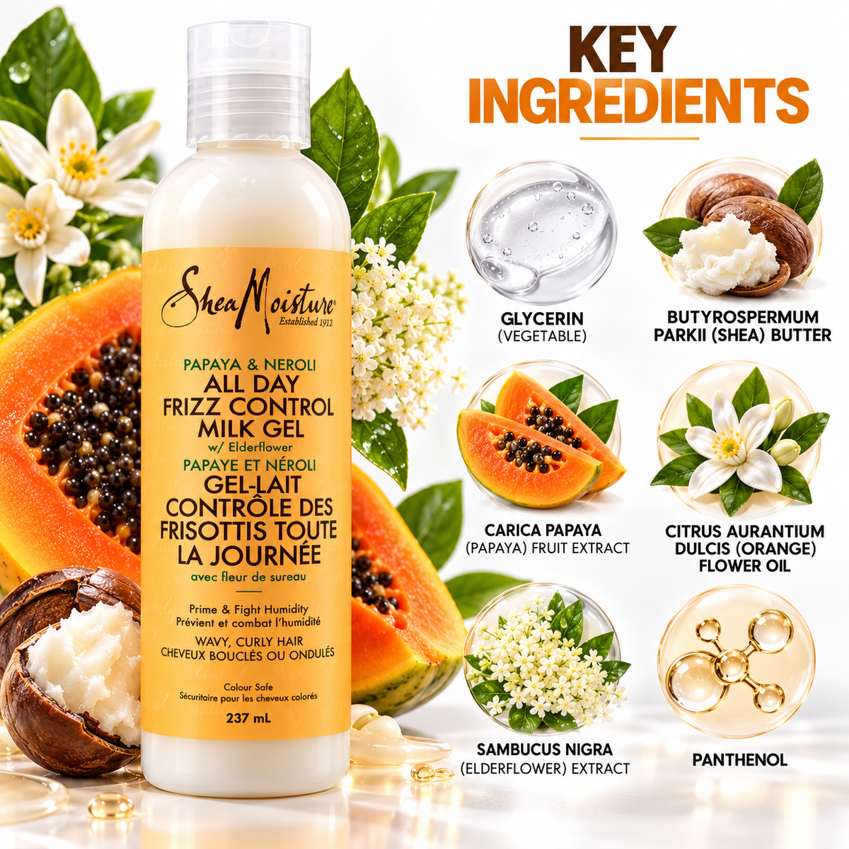 SheaMoisture Papaya & Neroli All Day Frizz Control Milk Gel 237 ml