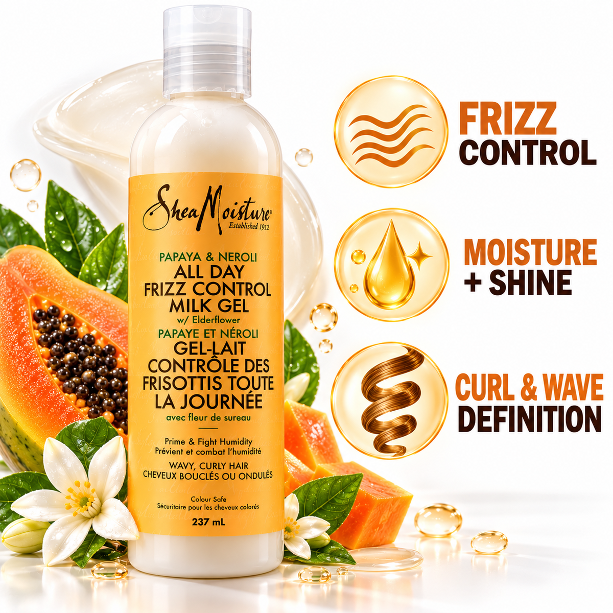 SheaMoisture Papaya & Neroli All Day Frizz Control Milk Gel 237 ml