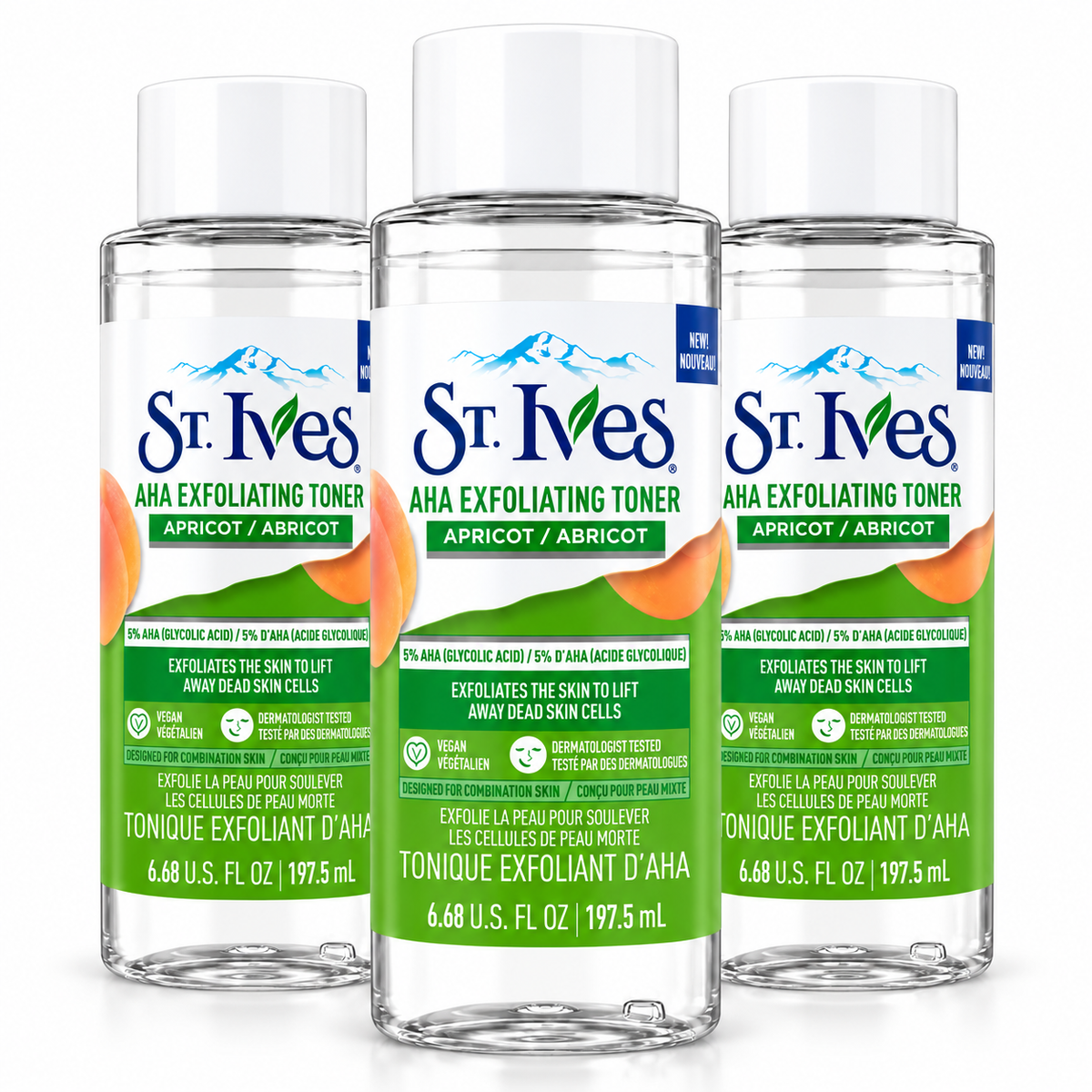 St. Ives AHA Exfoliating Toner Apricot 197.5ml – 3 Pack