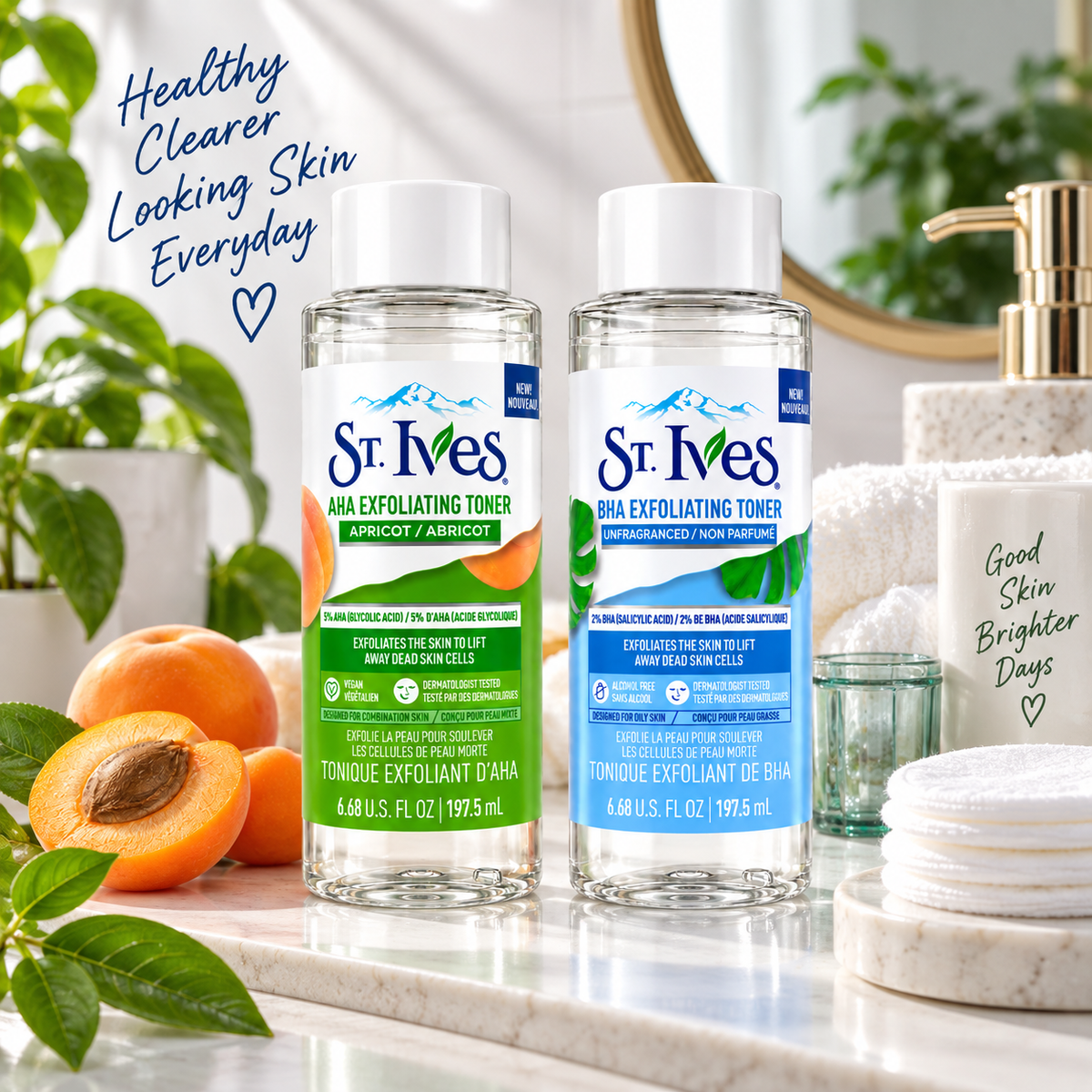 St. Ives AHA + BHA Exfoliating Toner Combo Pack – 2 × 197.5ml