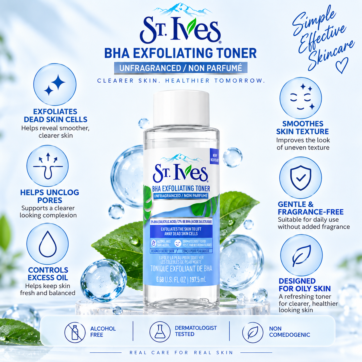 St. Ives Unfragranced BHA Exfoliating Toner 197.5ml