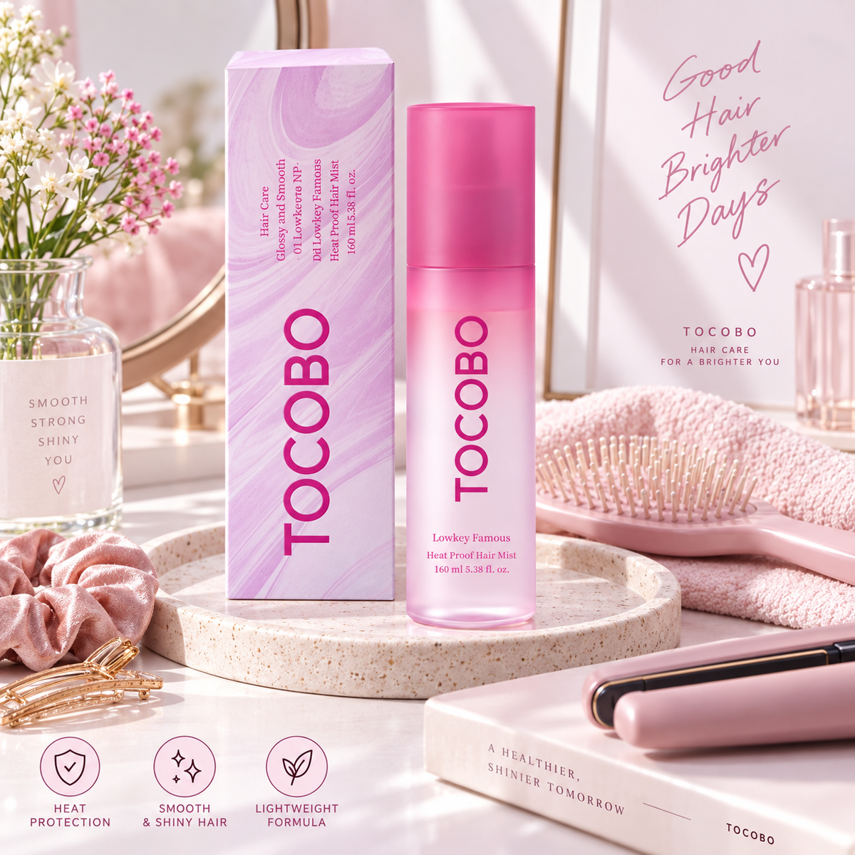 TOCOBO Heat Proof Hair Mist 01 Lowkey Famous 160ml